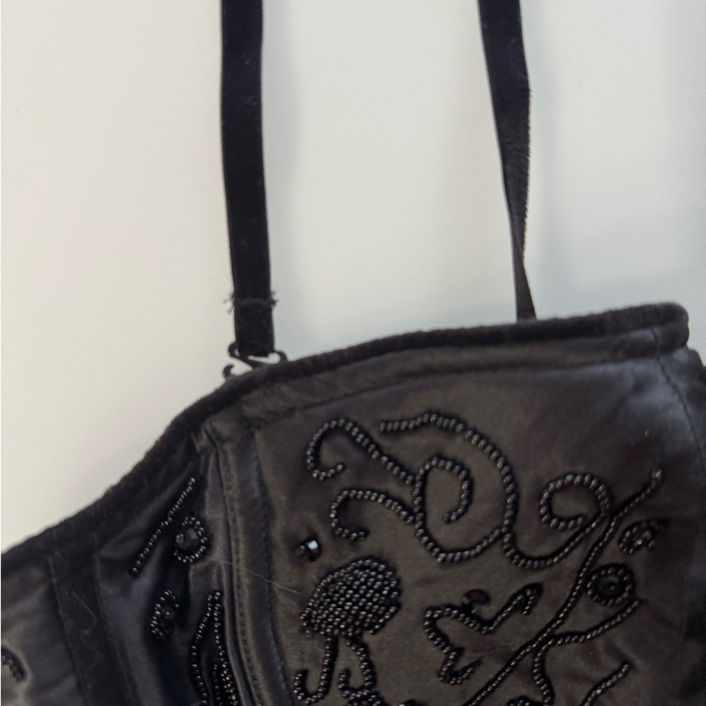 Vintage 2001 Victoria’s Secret Black Silk Beaded Corset Top – Size L - Picture 16 of 16